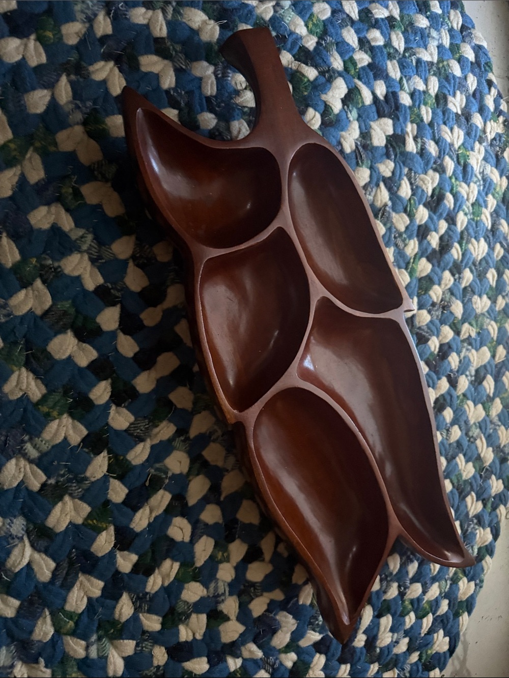 Wooden Leaf-Shaped Snack Tray - Brown